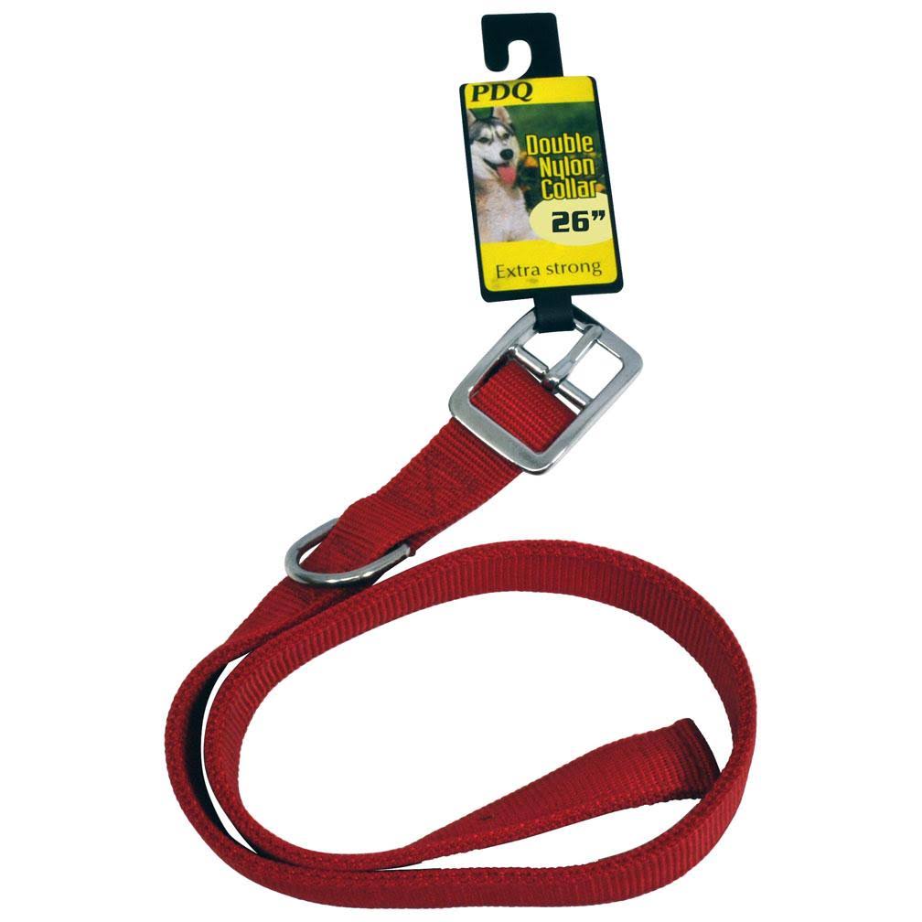 PDQ Nylon Dog Collar - 1" x 26", Red