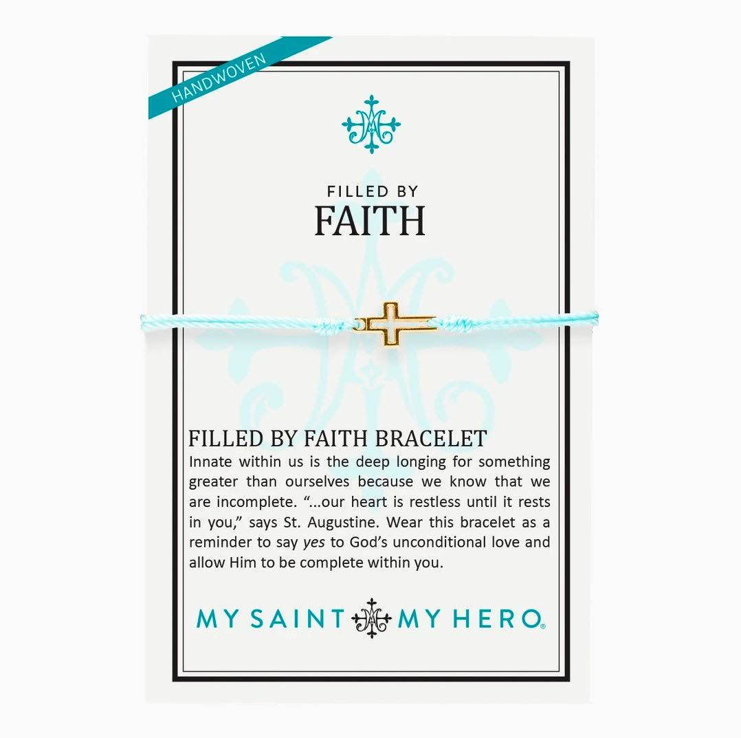 Filled by Faith Bracelet - Dainty Christian Jewelry Turquoise Gold
