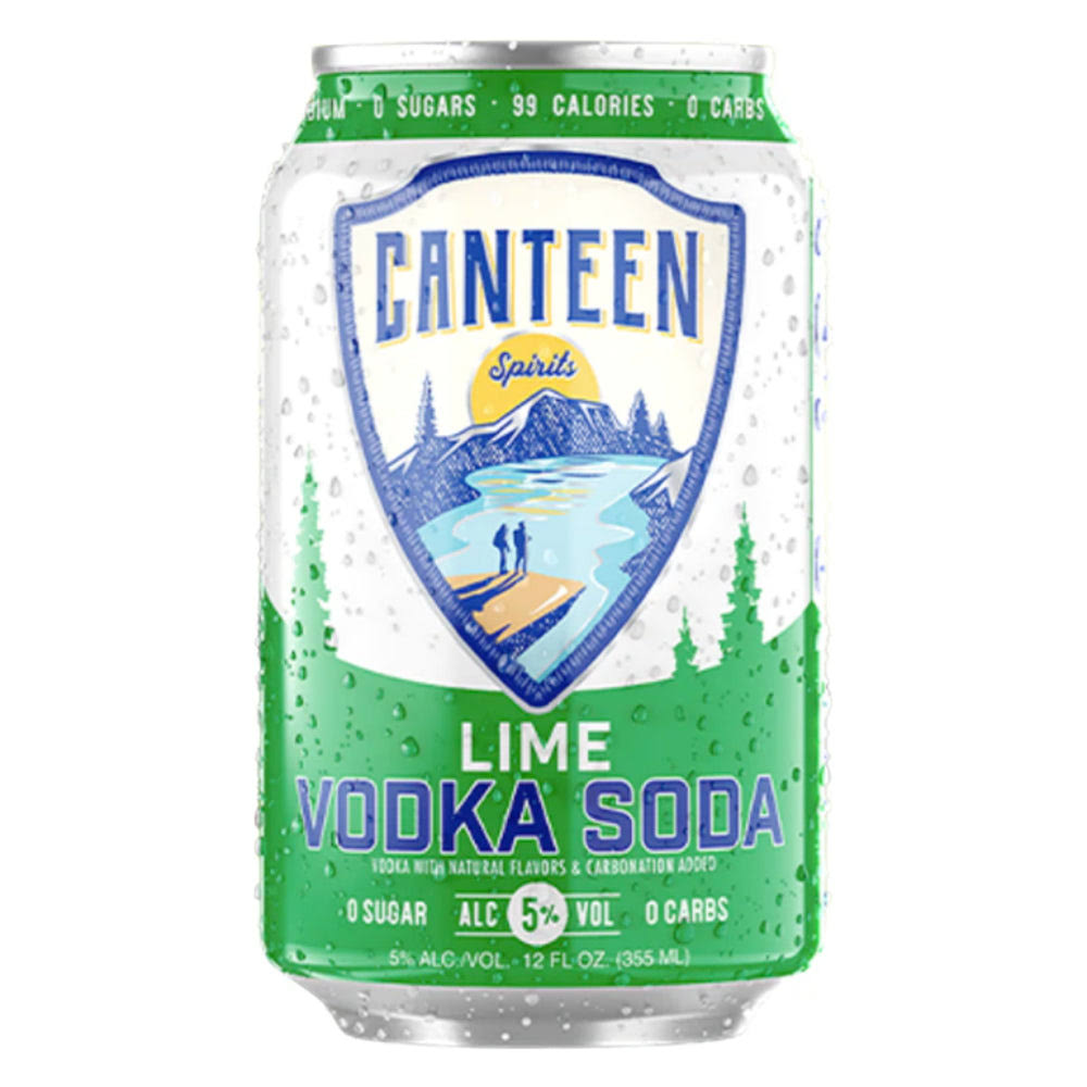 Canteen Vodka Soda, Lime - 6 pack, 12 fl oz cans