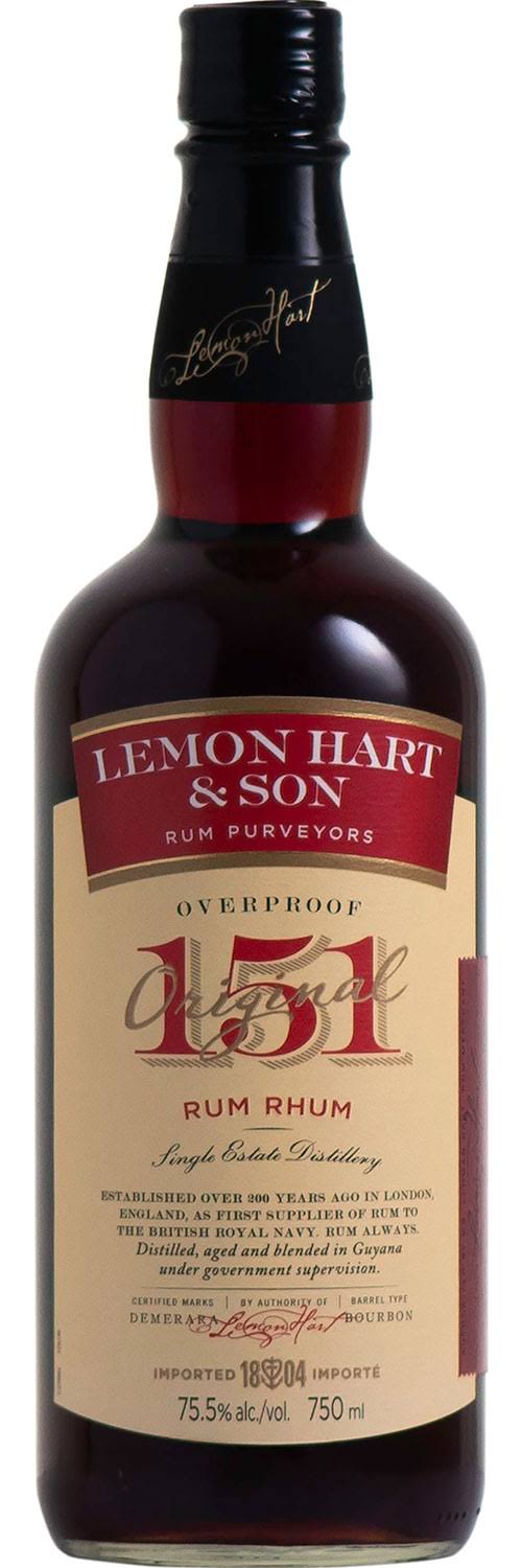Lemon Hart 151 Demerara Rum - 750 ml bottle