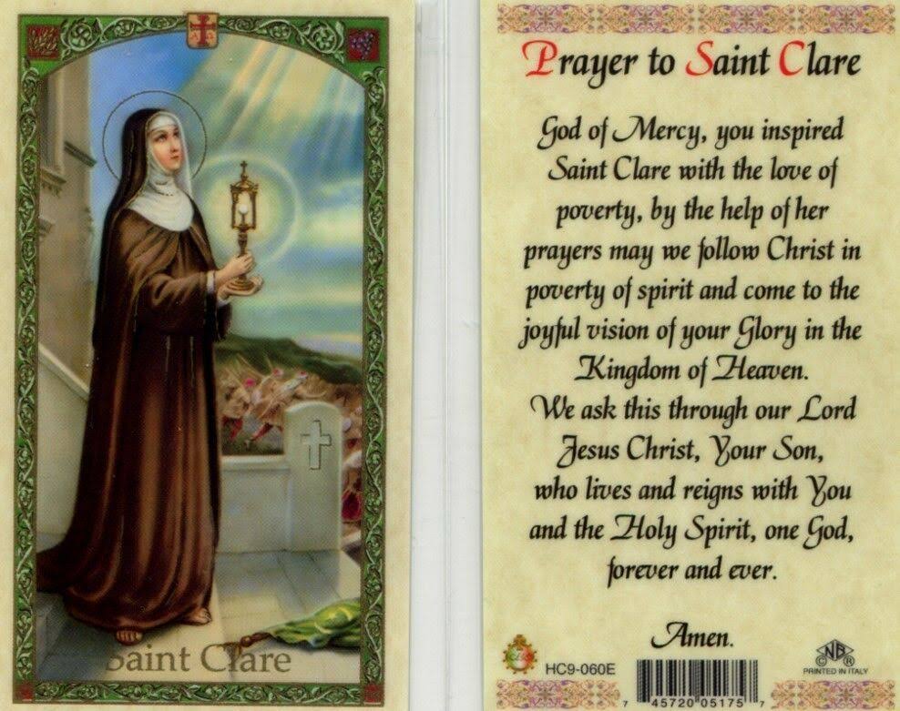 EWTN - Laminated Holy Card - Saint Clare