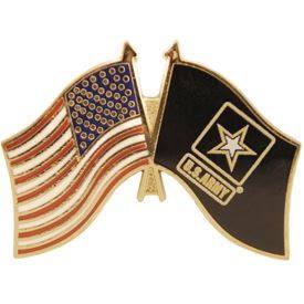 Eagle Emblems P62460 Pin-army, Flag, Usa/army (1-1/4") - silver