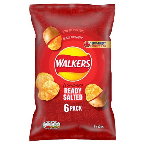 Walkers Ready Salted Crisps - 6 Pack