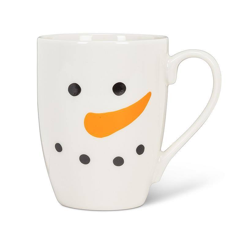 Snowman Face Mug, Size: 4.5 x 3.25 x 4.25, White