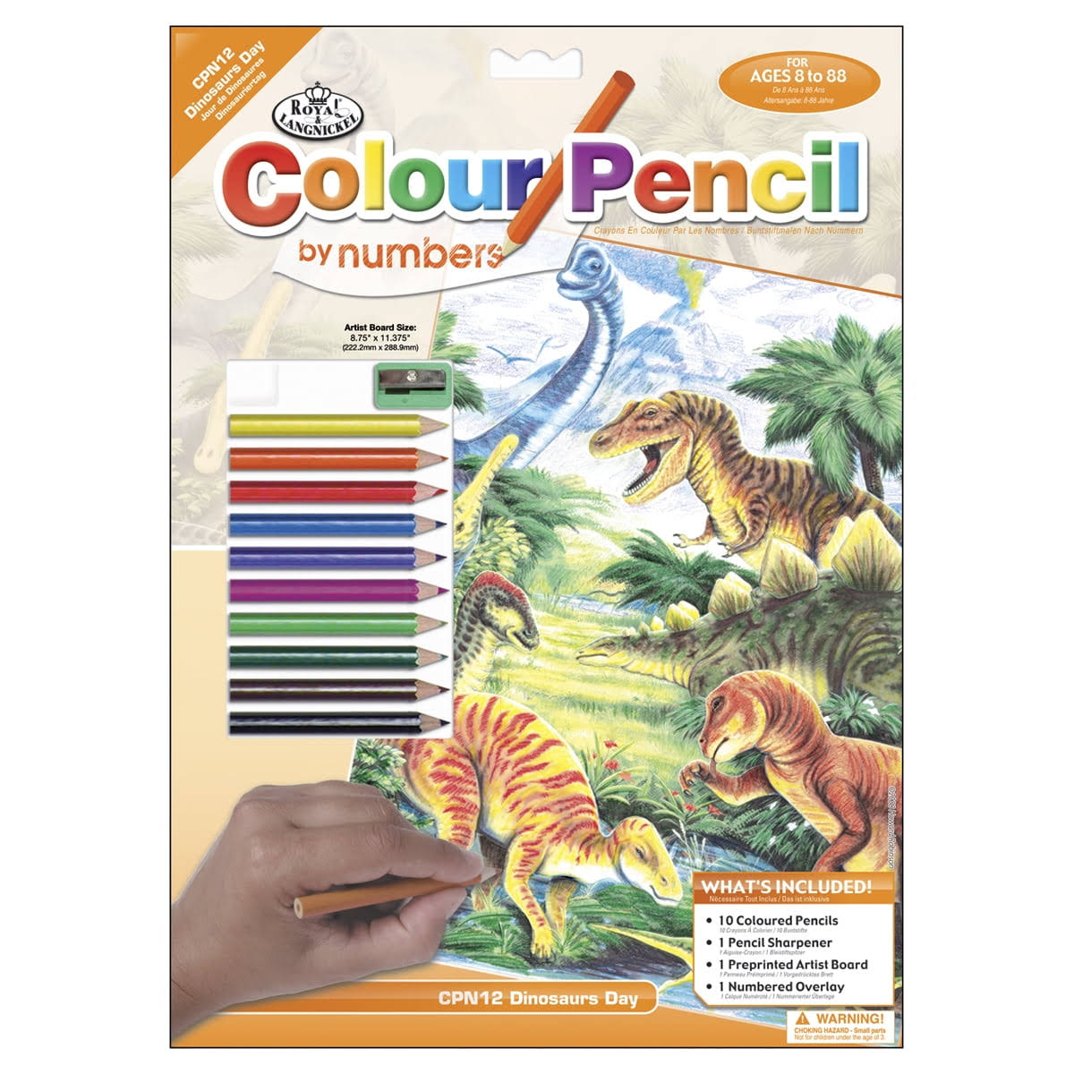 Royal And Langnickel Dinosaurs Day Colour Pencil By Number Kit