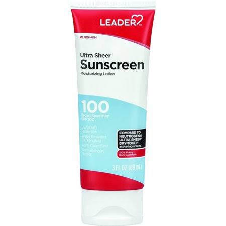 Leader Ultra Sheer w/ Water Resistant Moisturizing Sunscreen Lotion, 3 oz