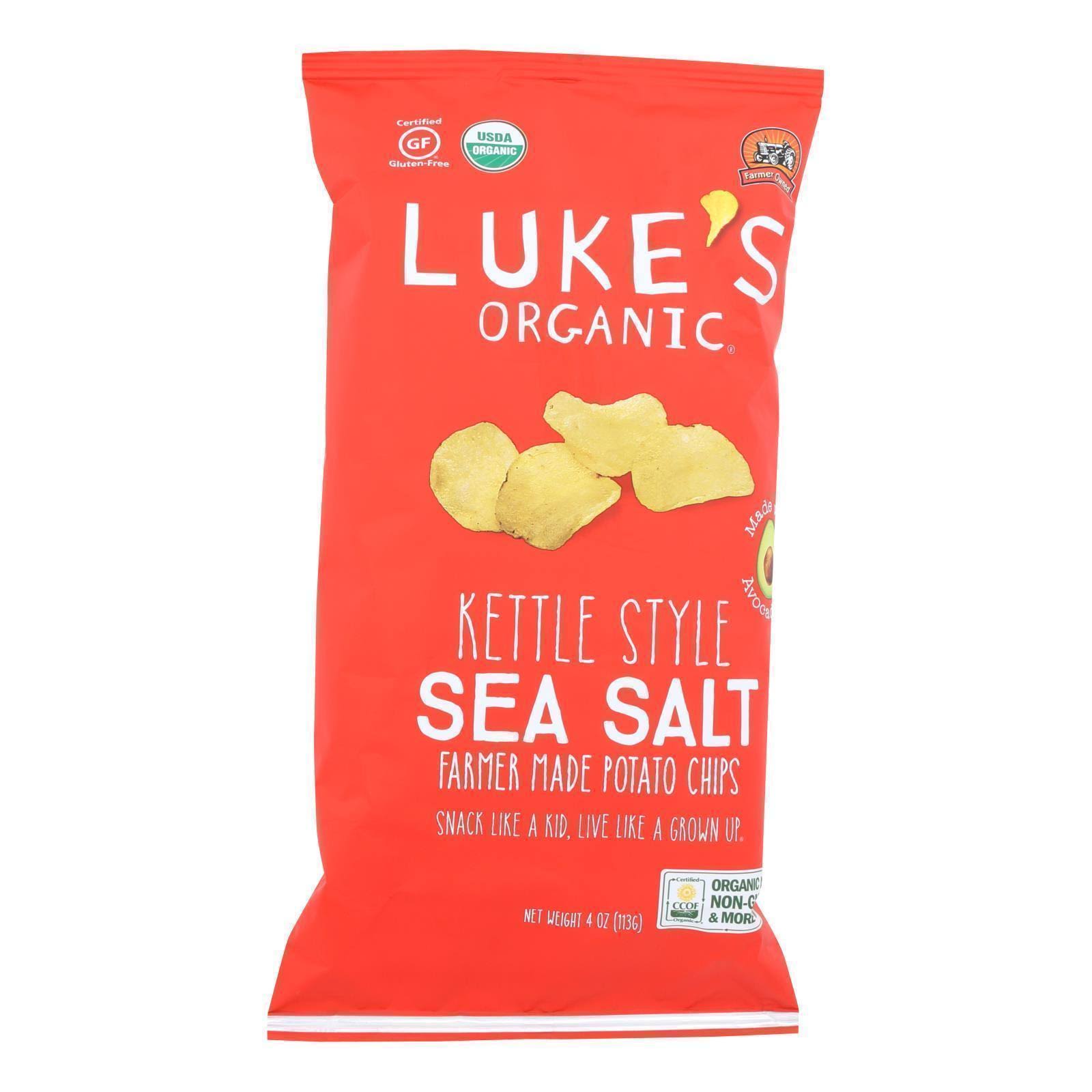 Luke's Organic - Kettle Chips Sea Salt - Case Of 9 - 4 Oz