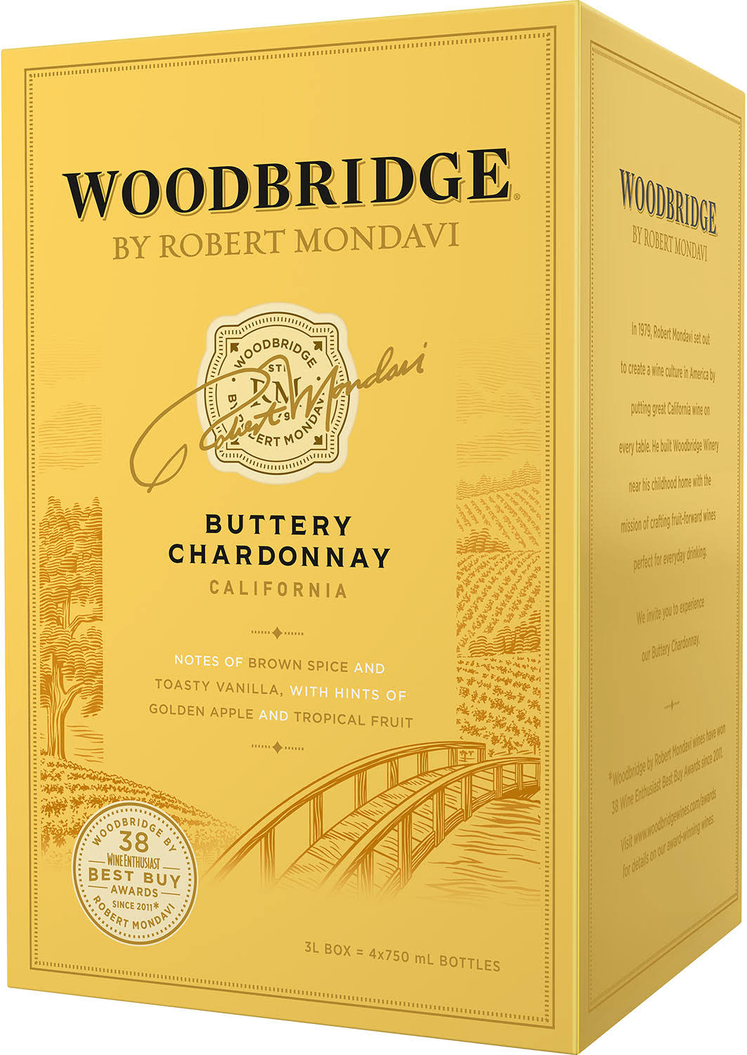 Woodbridge by Robert Mondavi Buttery Chardonnay White Wine Box - 3 L