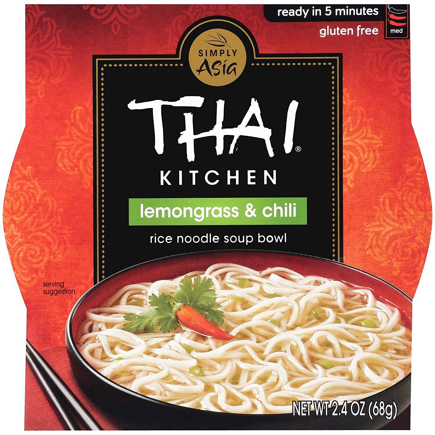 Thai Kitchen Rice Noodle Soup Bowl - Lemongrass & Chili, 68g
