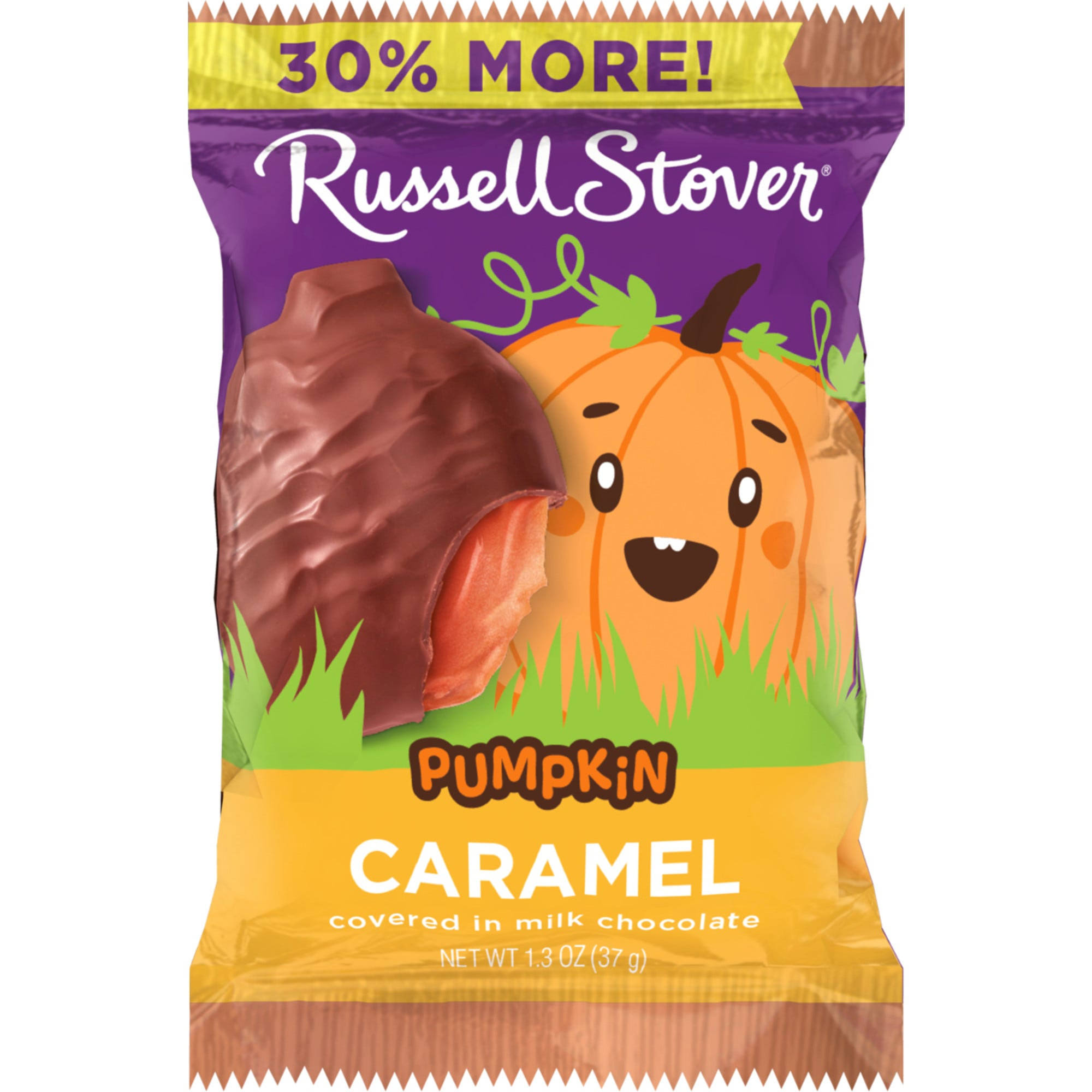 Russell Stover Caramel Pumpkin, Single - 1.3 oz