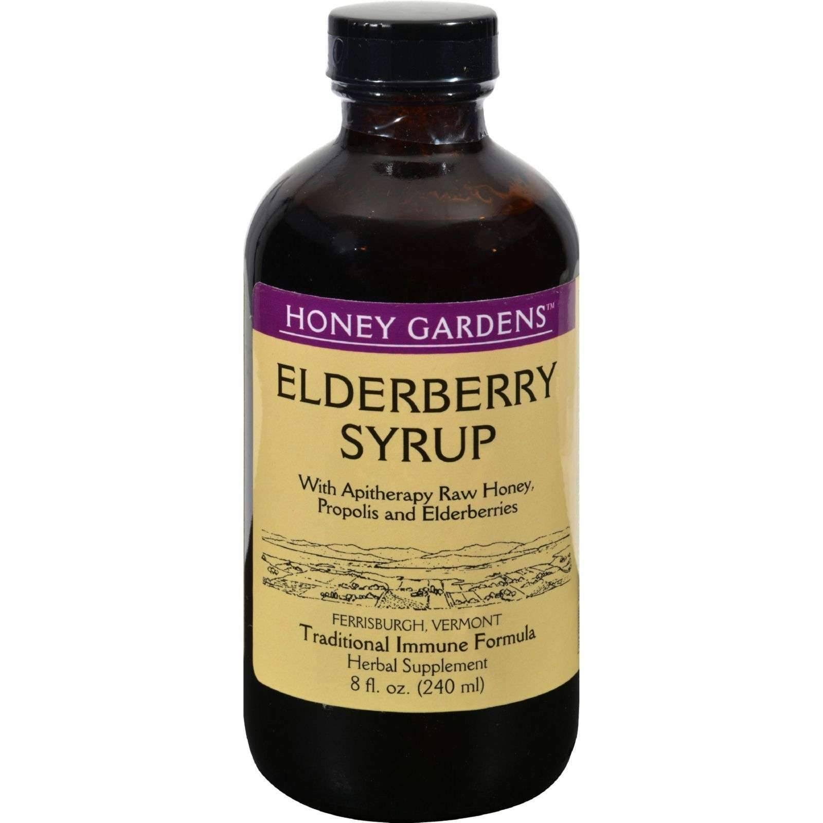 Honey Garden Apitherapy Organic Elderberry Syrup Extract - with Propolis, 8oz