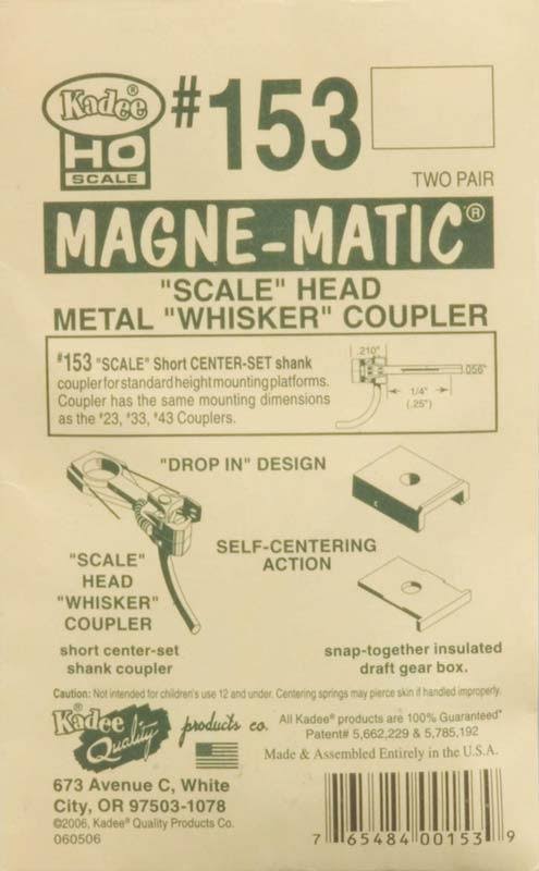 Kadee Quality Products 153 Metal Whisker Coupler - HO Scale, 1/4"