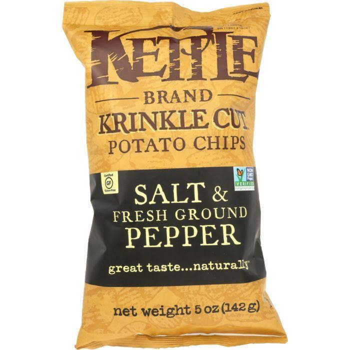 Kettle Brand Krinkle Cut Potato Chips - Salt and Fresh Ground Pepper, 5oz