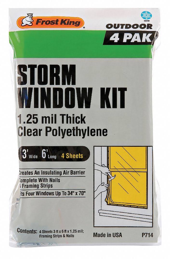 Frost King P714H Economy Outdoor Plastic Storm Window Kits - 3'x6'x1.25mm