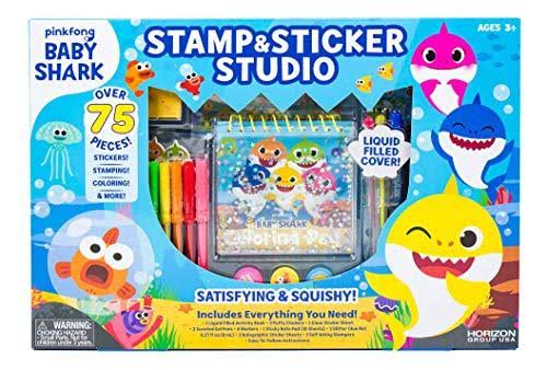 Baby Shark 99351 Stamp & Sticker by Horizon Group USA Includes Colored