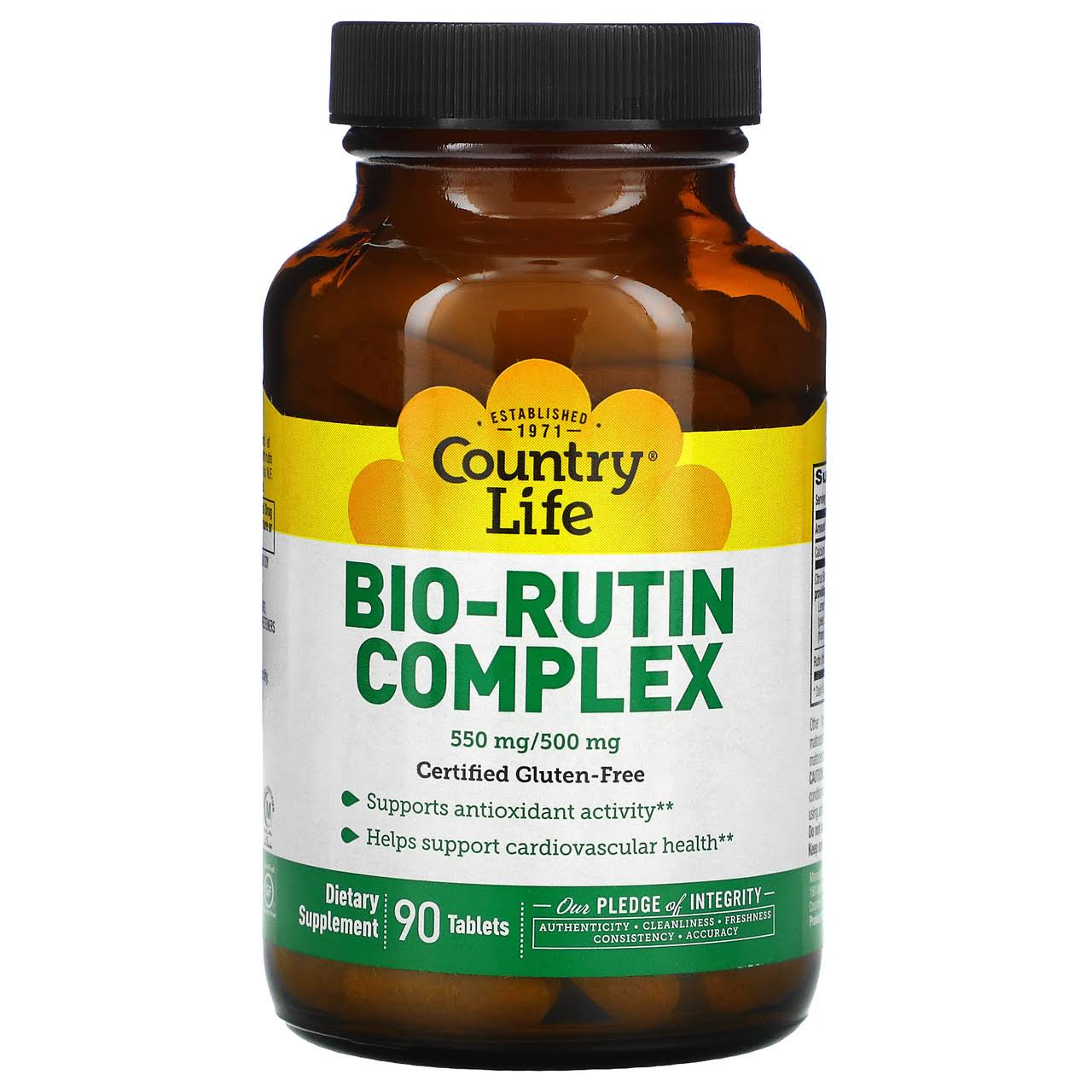 Country Life Bio-Rutin Complex Vegetarian Tablets - 500mg, x90