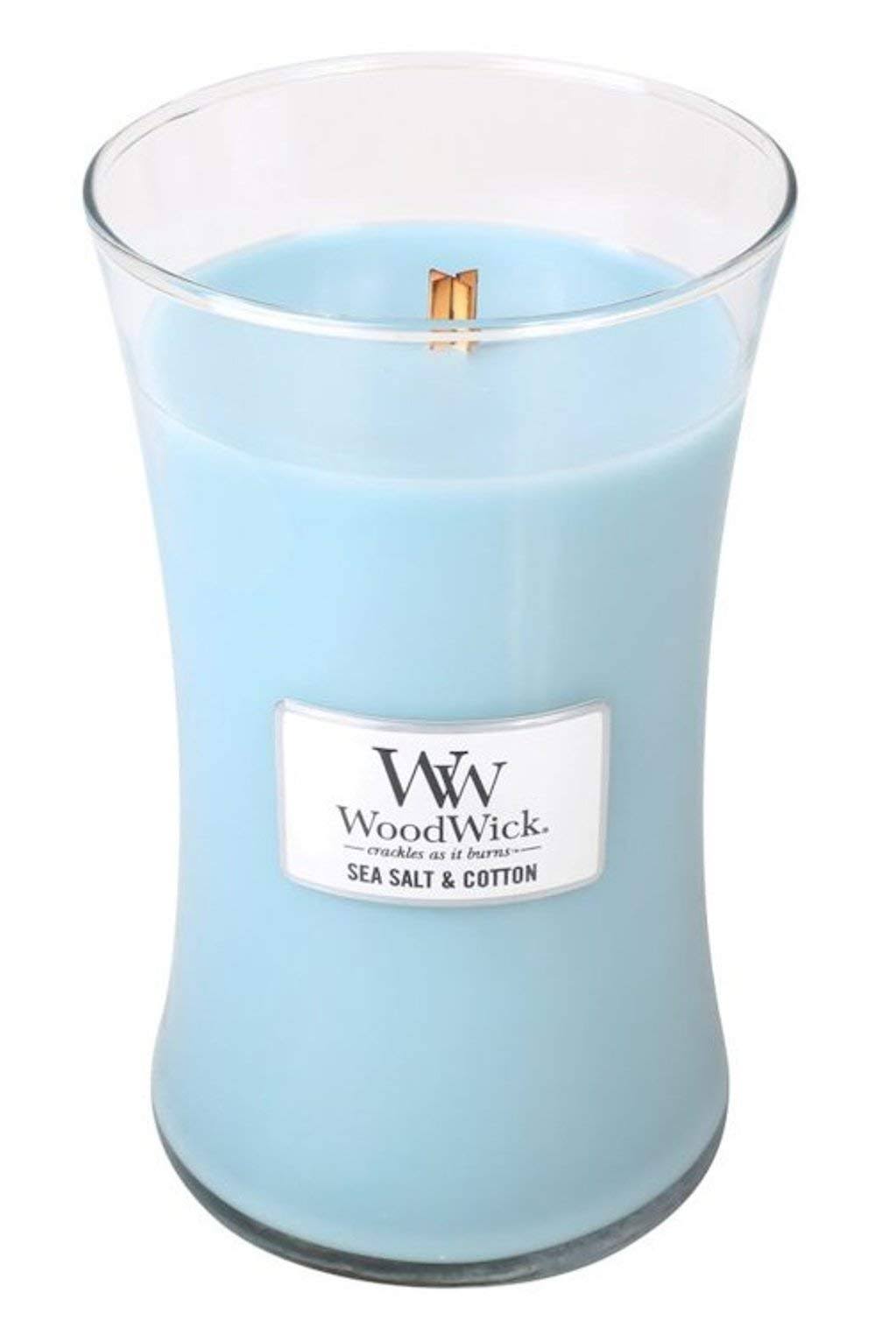 WoodWick Candle Sea Salt and Cotton Trilogy Scented Fragrance Jar