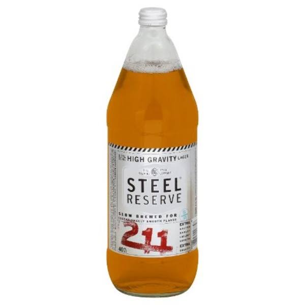 Steel Reserve Lager Beer Bottle - 40 fl oz