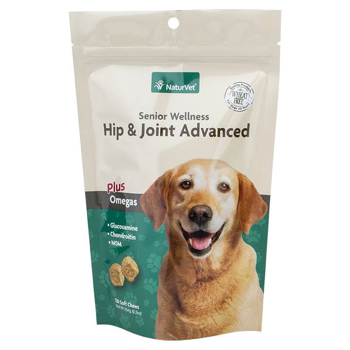 NaturVet Senior Hip & Joint Soft Dog Chews - 120 Pack