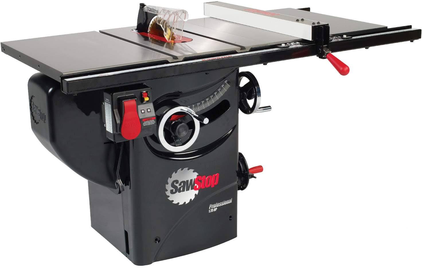SawStop 1.75 HP Single Phase Professional Cabinet Saw with 30" Premium Fence System PCS175-PFA30