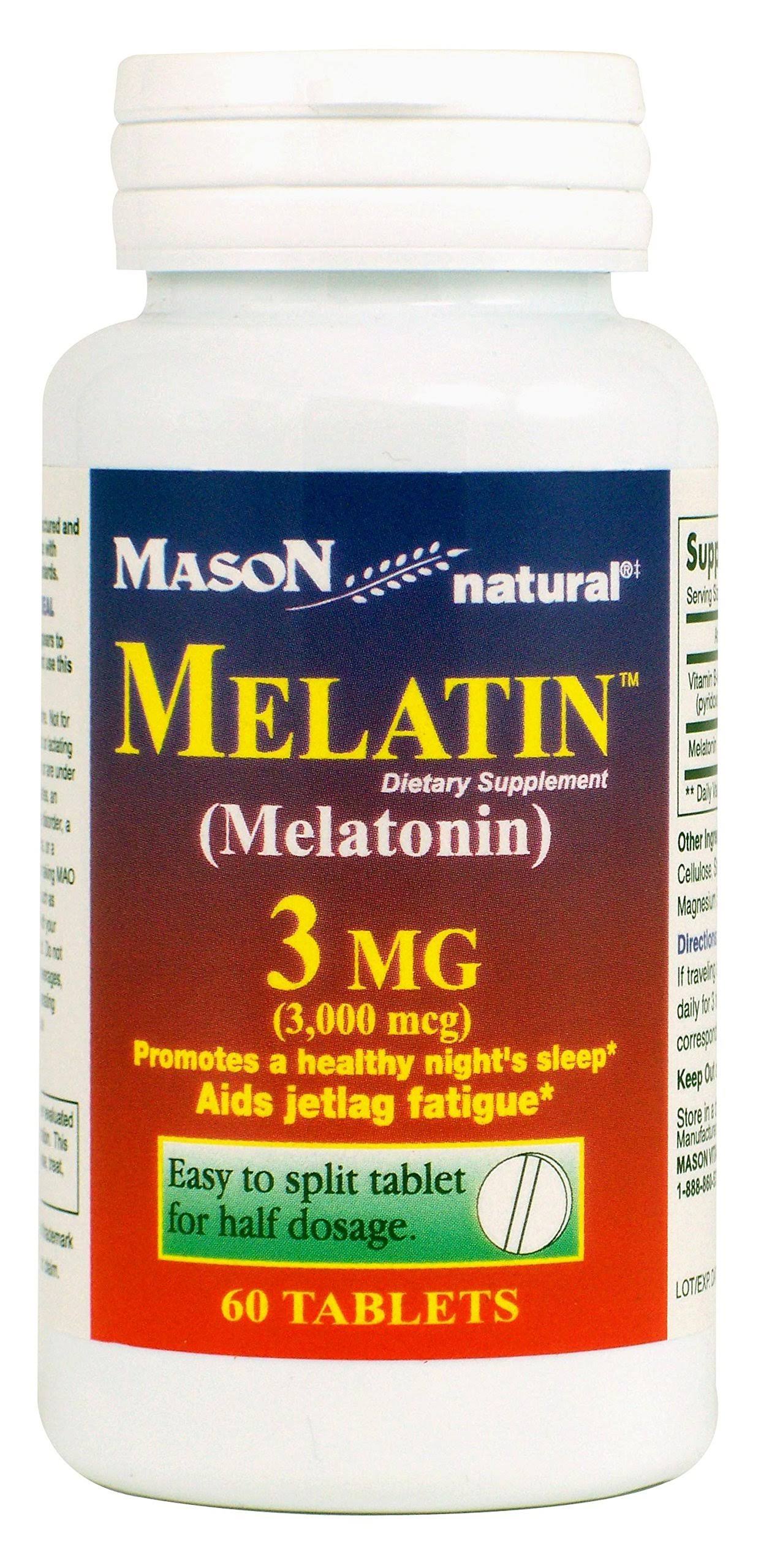 Mason Natural Melatin Melatonin Dietary Supplement - 60 Tablets