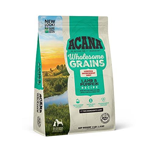 Acana Wholesome Grains Dry Dog Food, Limited Ingredient Diet, Gluten Free, Lamb & Pumpkin, 4lb