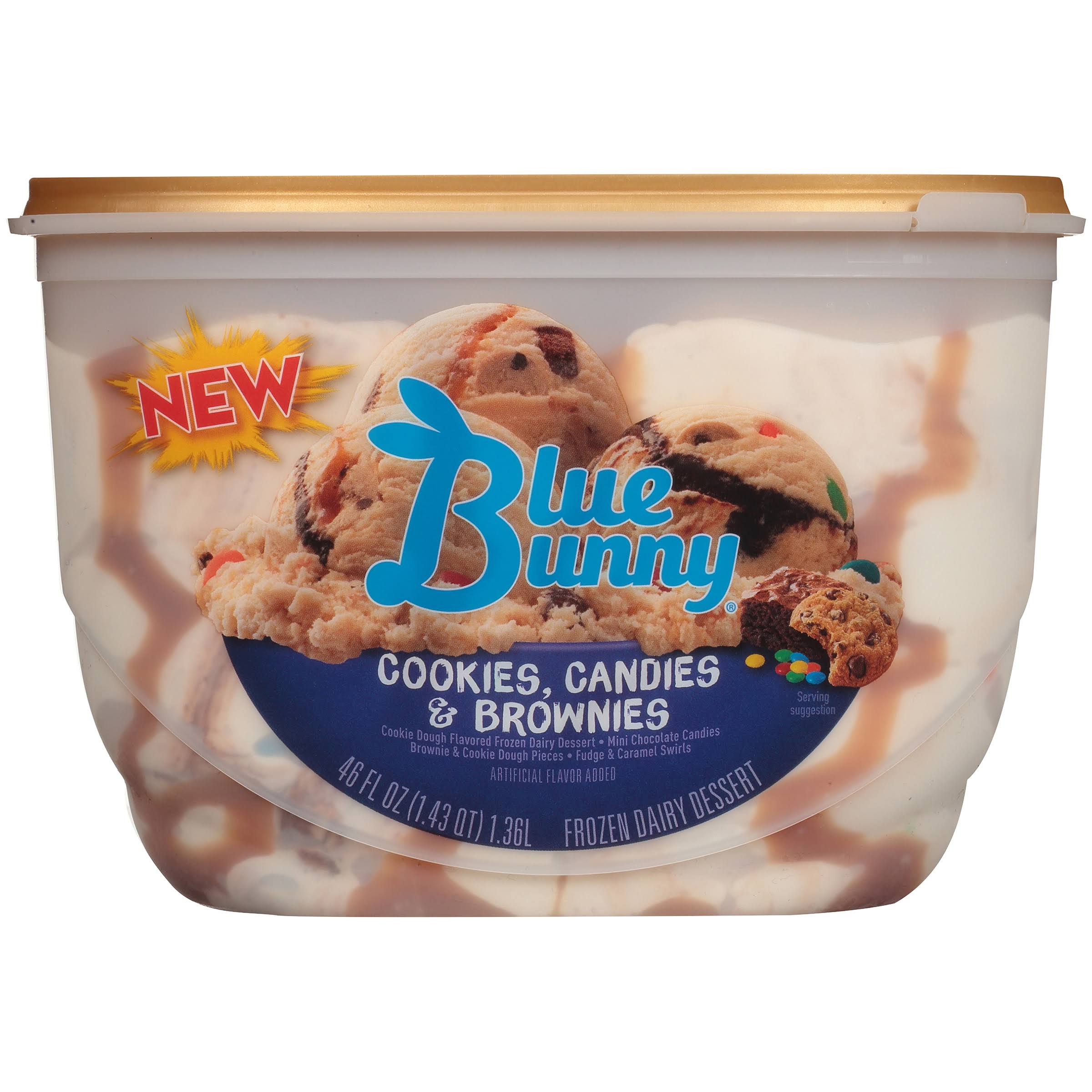 Blue Bunnies Ice Cream, Cookies, Candies & Brownies - 46 fl oz