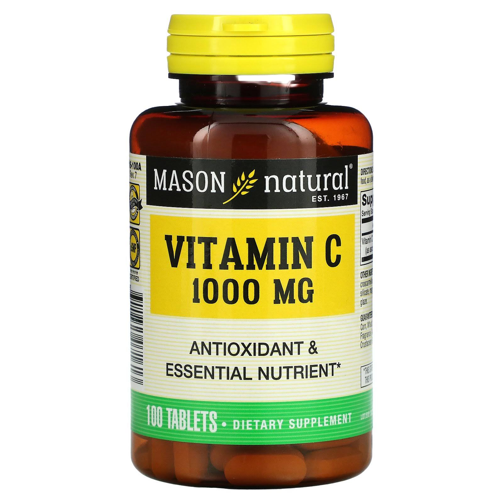 Mason Vitamins C 1000Mg Pure Ascorbic Acid Tablets - 100ct