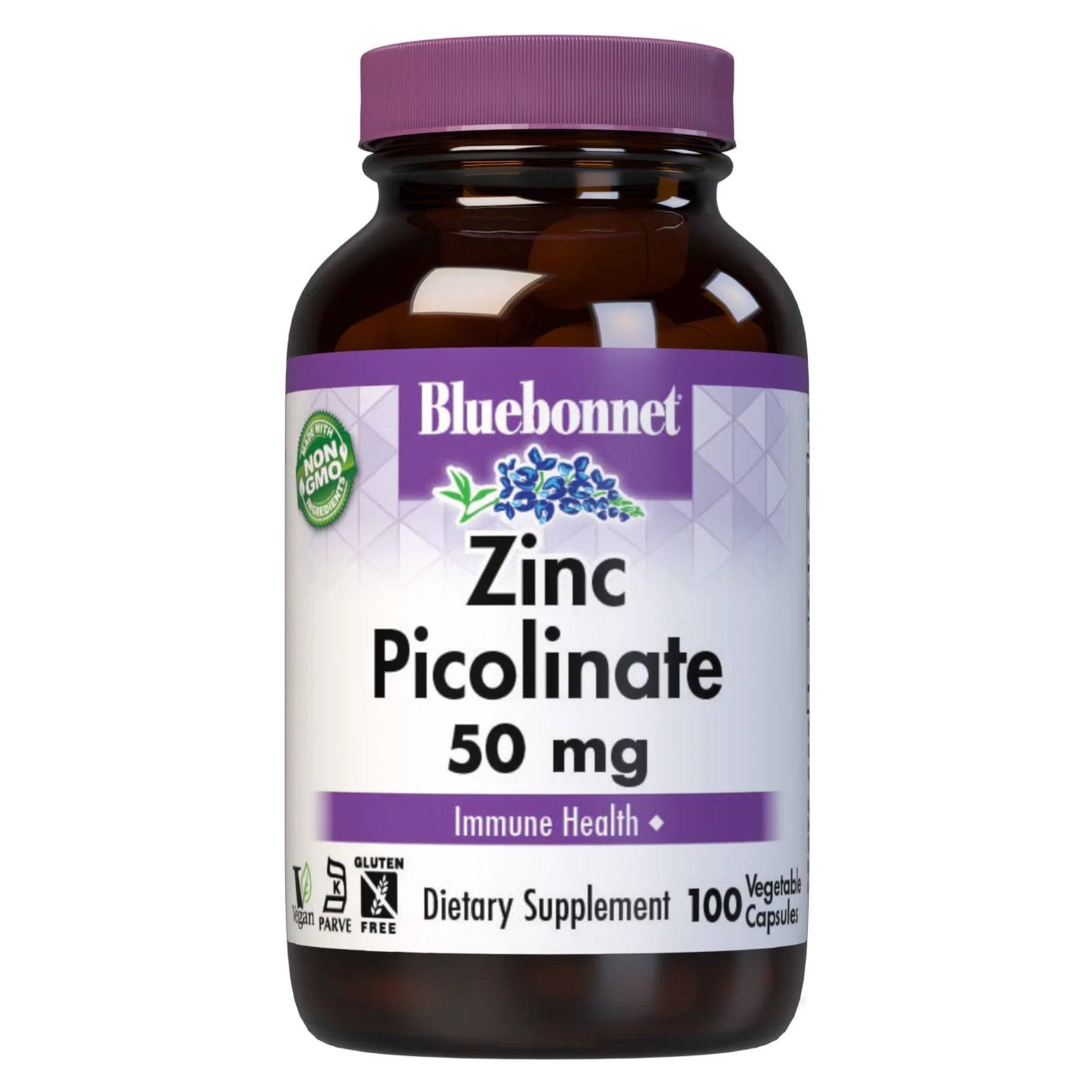 Bluebonnet Nutrition Zinc Picolinate 50 MG 100 Vegetable Capsules
