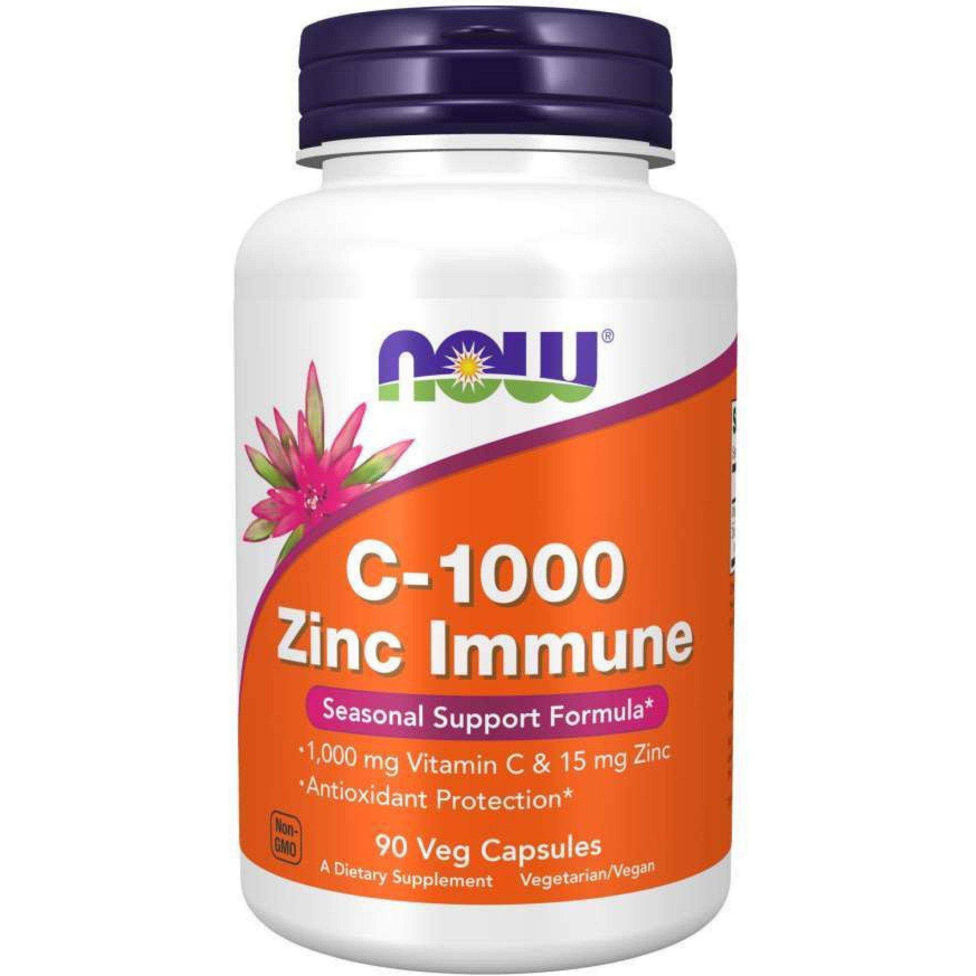 Now Foods C-1000 Zinc Immune 90 Capsules