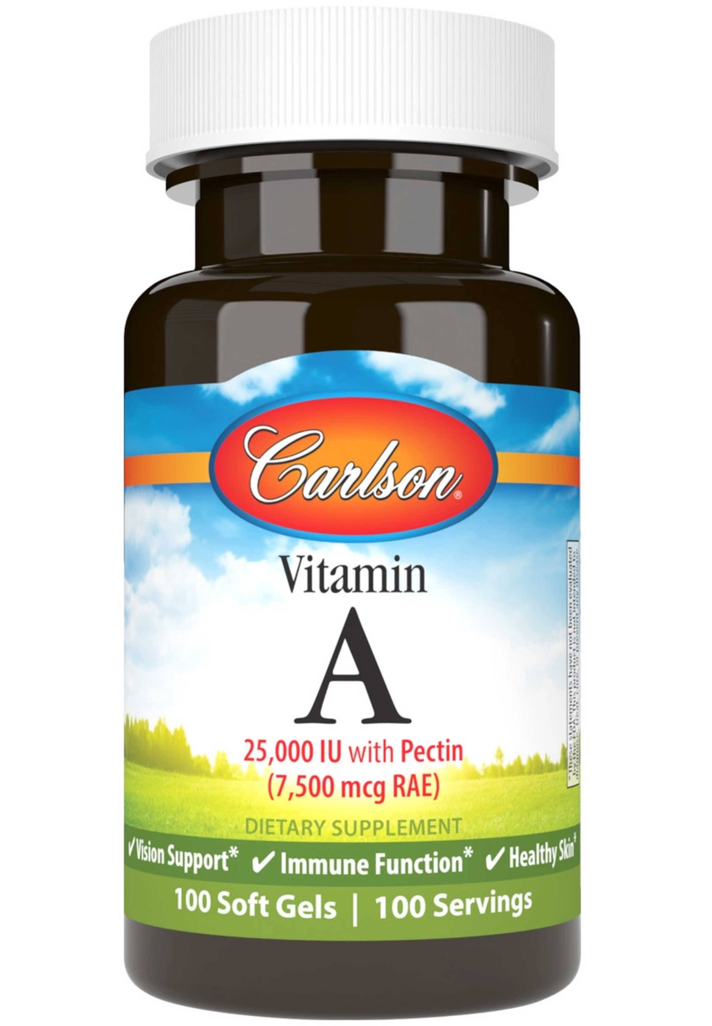 Carlson Labs Vitamin A Supplement with Pectin - 25000 IU, 100 Softgels