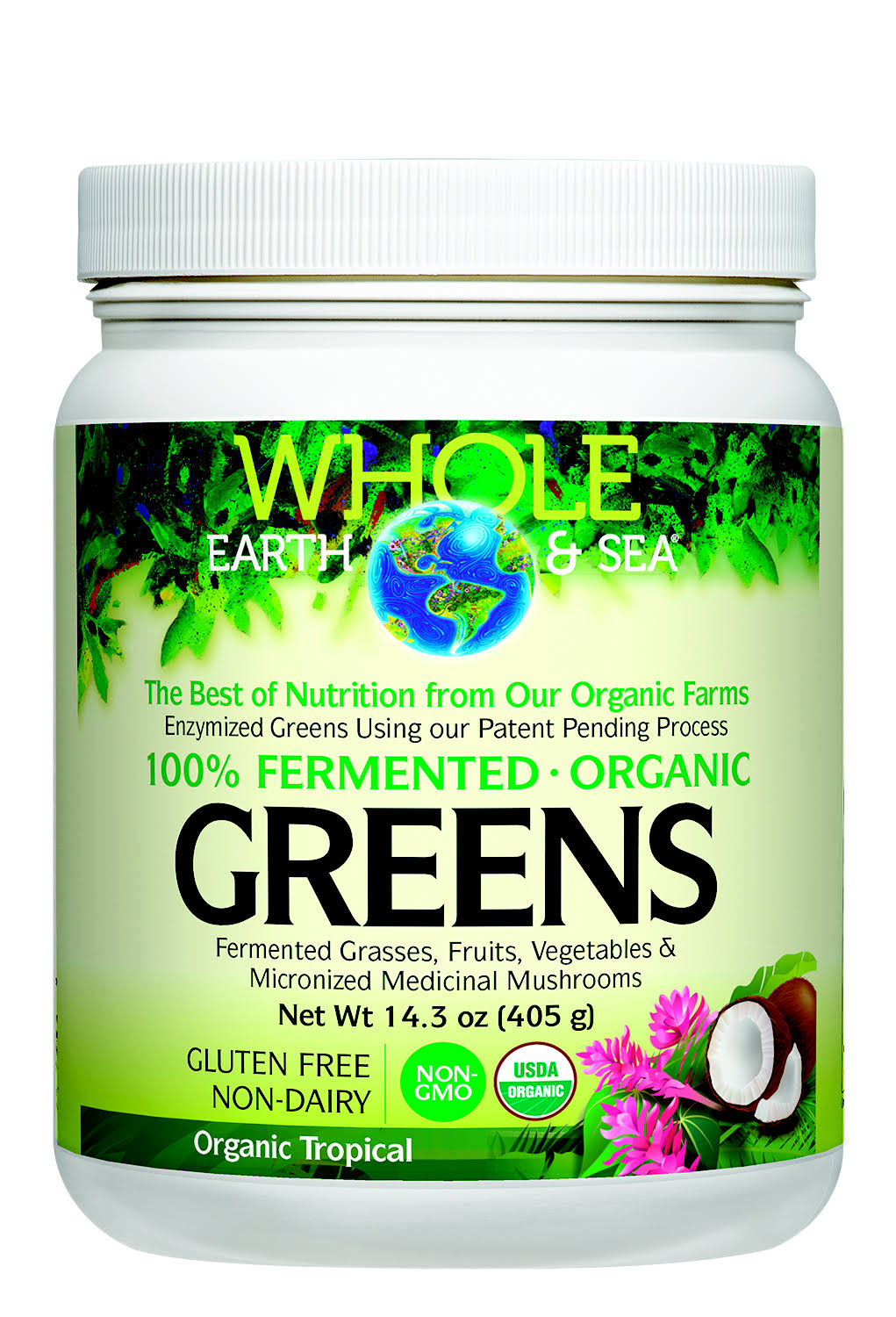 Whole Earth & Sea Fermented Organic Greens - Tropical 14.3oz