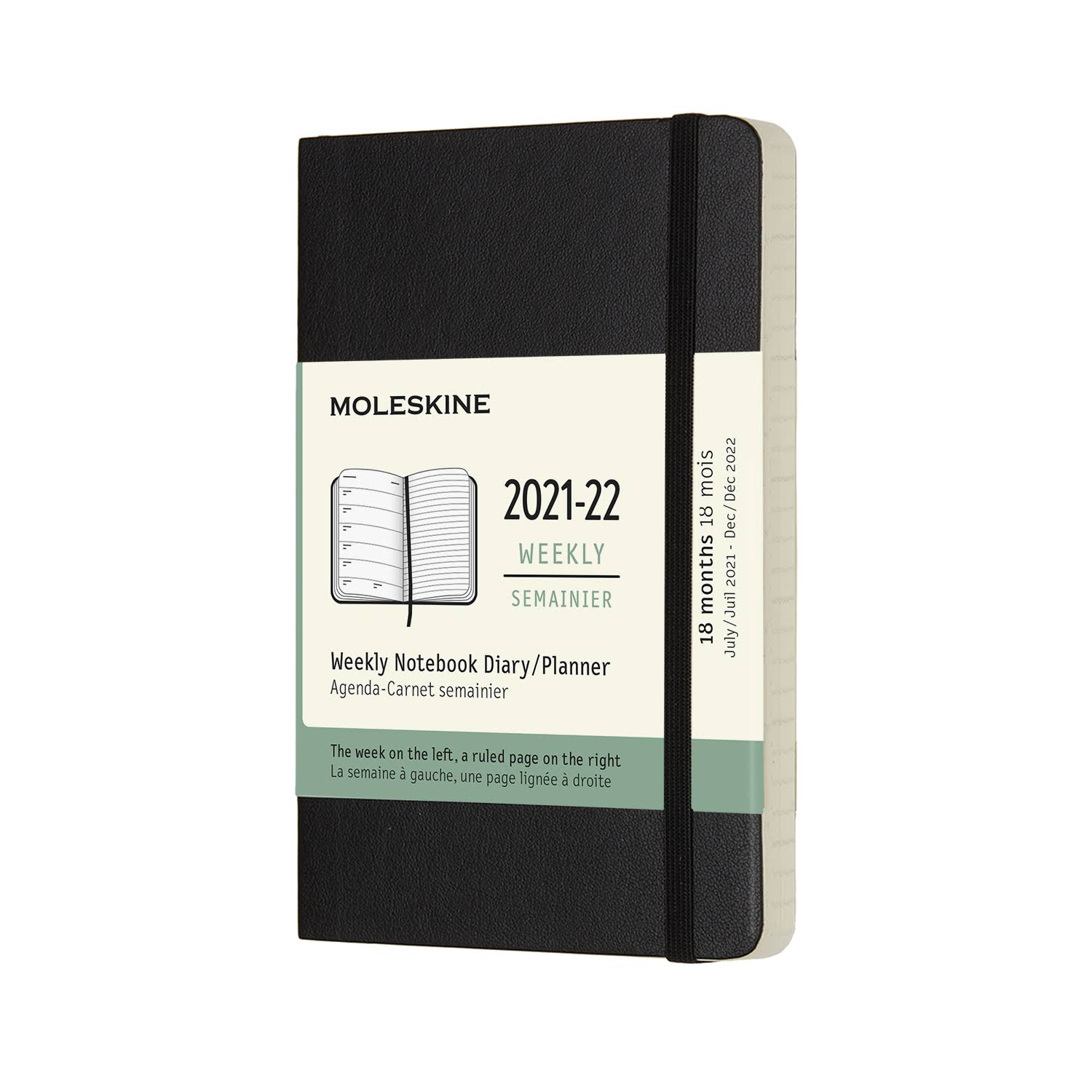 Moleskine 18 Month Weekly Notebook Black Soft Cover Pocket