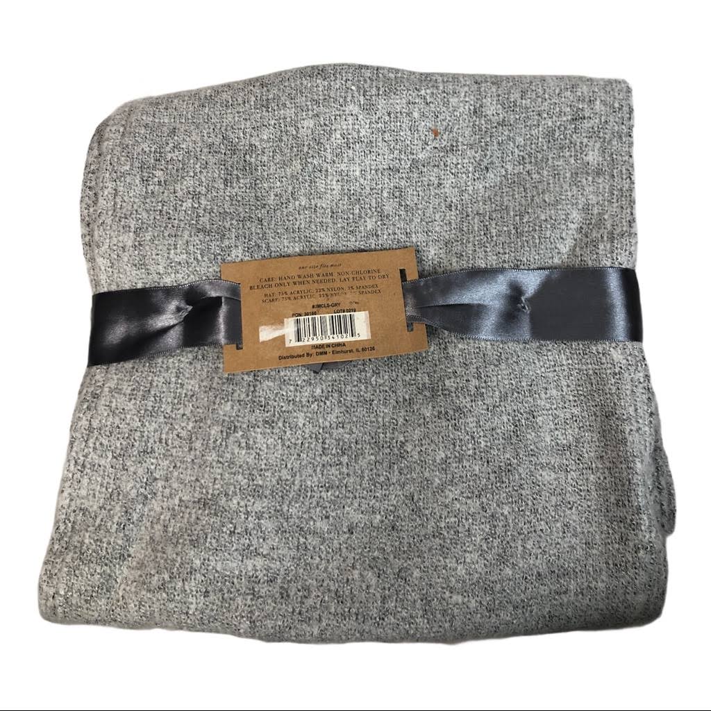 Jack & Missy Classic Luxe Hat and Scarf Set Gray