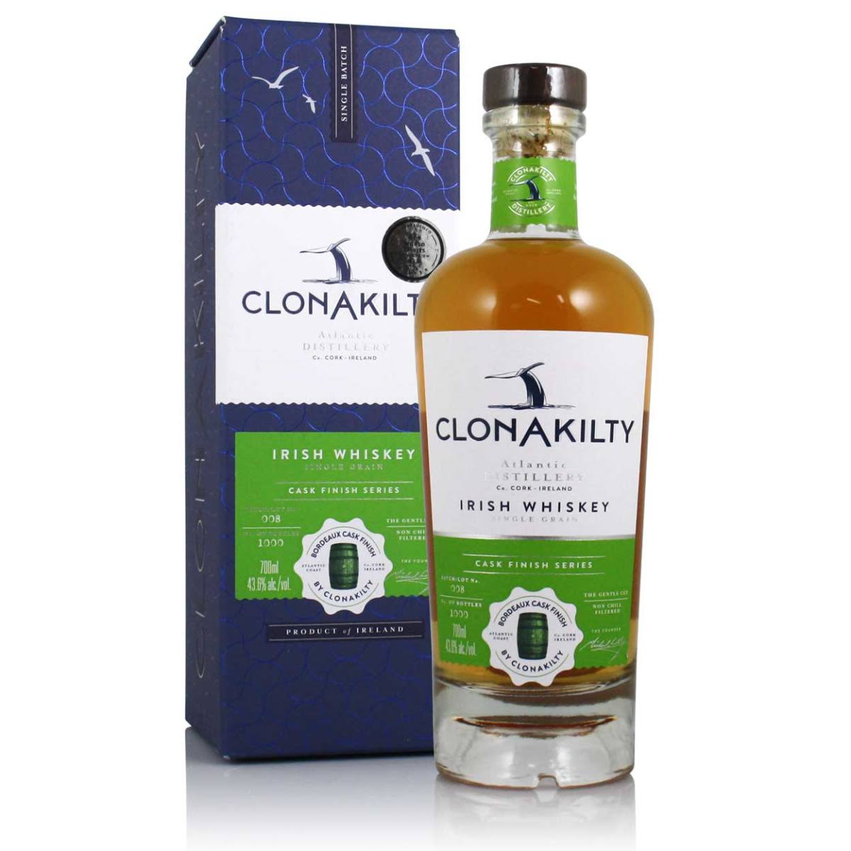 Clonakilty Single Grain Bordeaux Cask Irish Whiskey