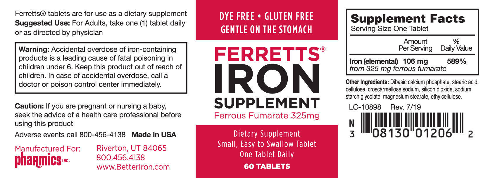 Ferretts Iron Supplement - 60 Tablets