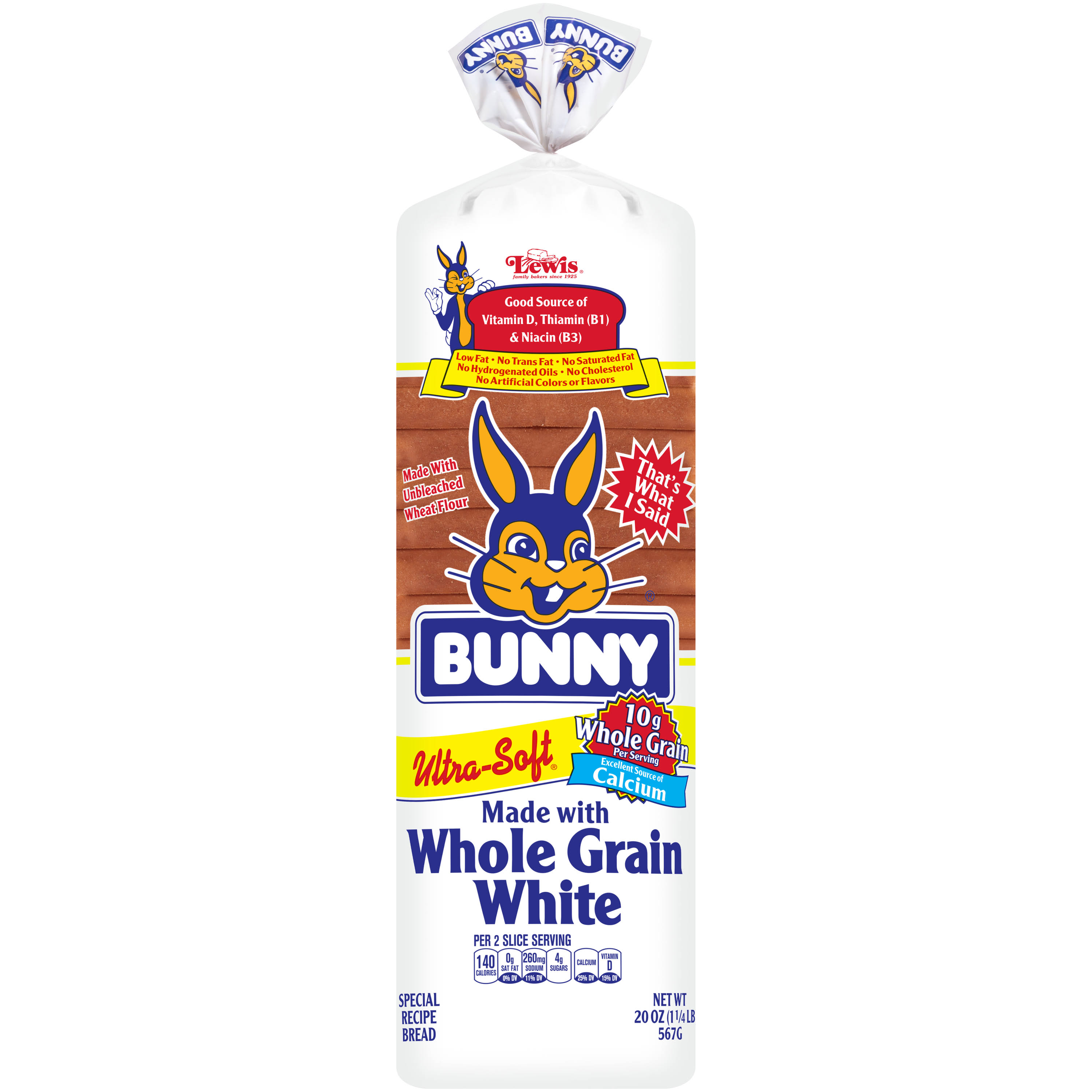 Bunny Ultra-soft Whole Grain White Bread - 20oz