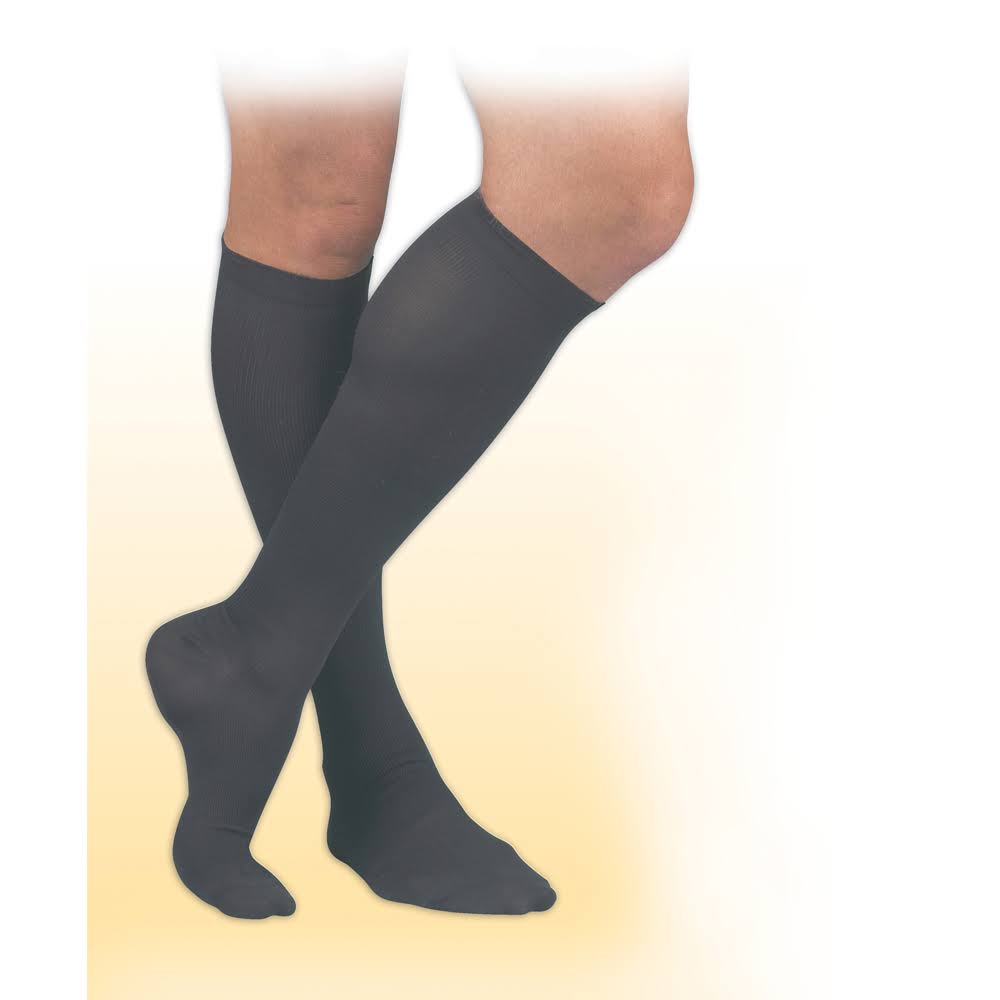 Activa Men's 20-30 mmHg Microfiber Dress Socks, Black,