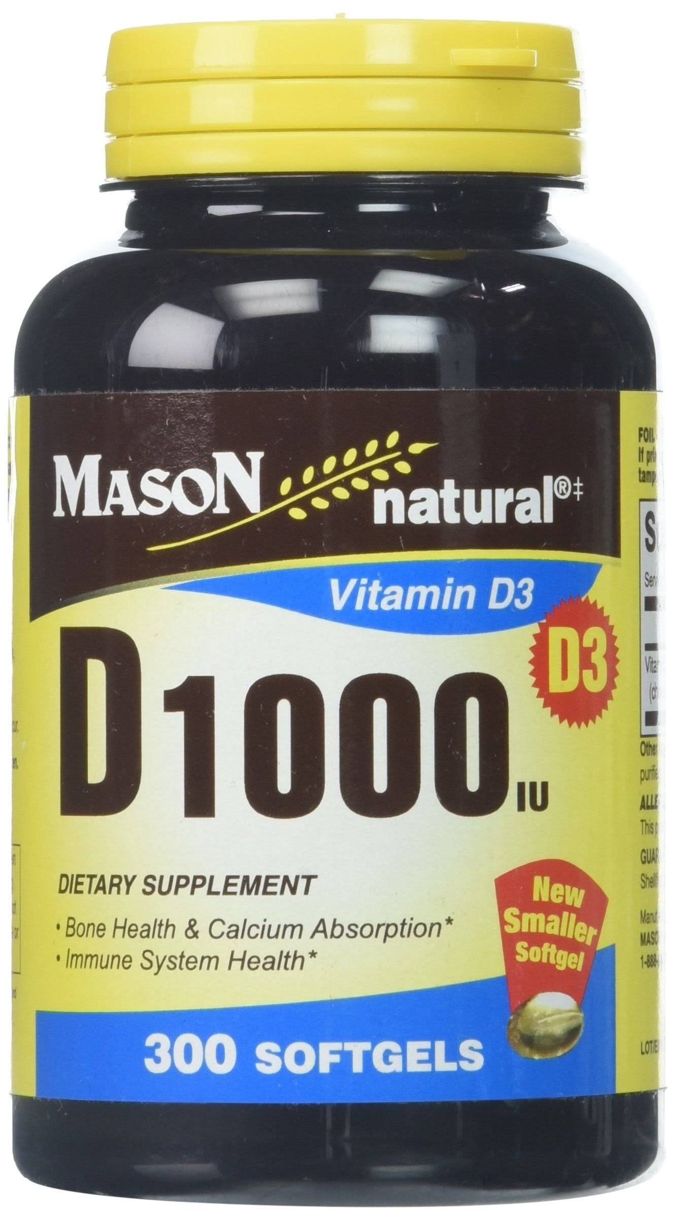 Mason Natural Vitamin D3 Supplement - 1000 IU, 300 Softgels