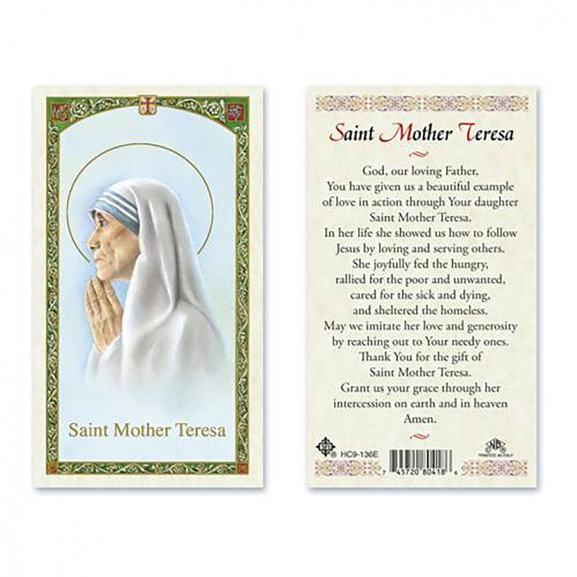 EWTN - Laminated Holy Card Saint Mother Teresa