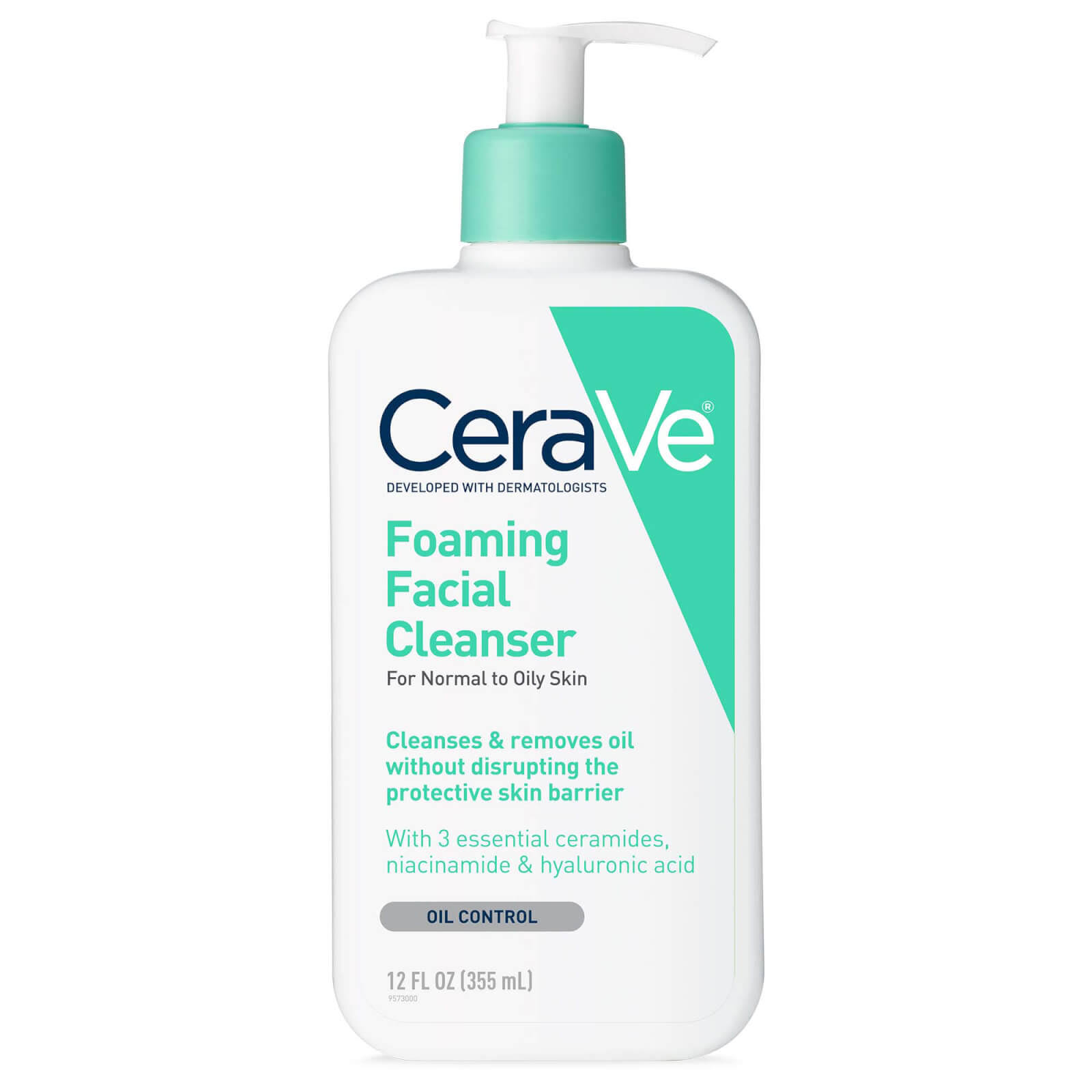 CeraVe Foaming Facial Cleanser for Normal to Oily Skin - Fragrance Free, 355ml