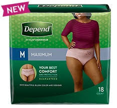 Depend: Women’s Underwear - Maximum Absorbency Medium - 18 Count