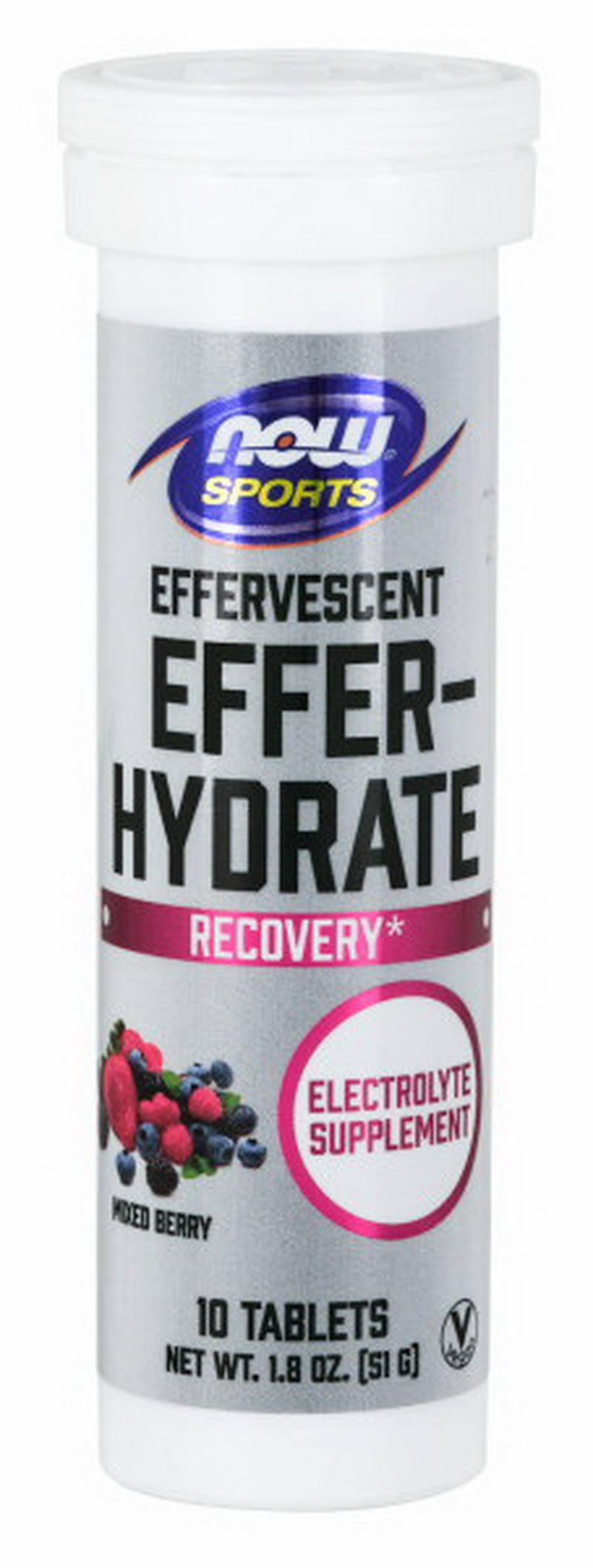 Now Foods Effer-Hydrate Effervescent - 10 Tablets Mixed Berry
