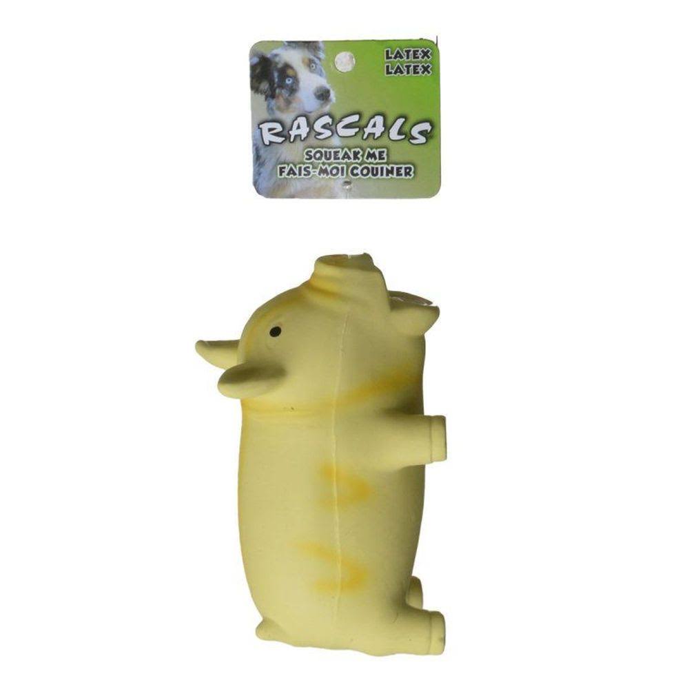 Coastal Pet Rascals Latex Grunting Pig Dog Toy - Yellow - 6.25" Long