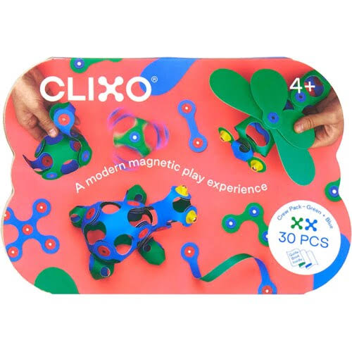 Clixo Blue & Green Crew Pack Magnetic Building Set One-Size