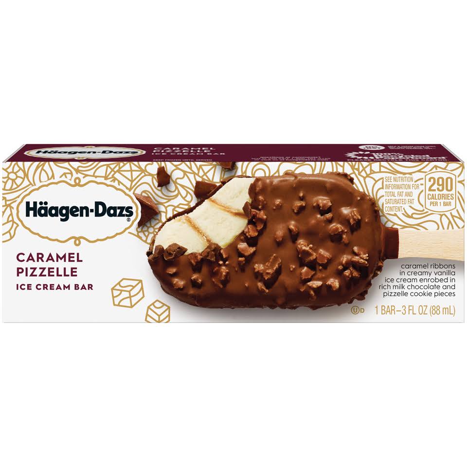 Haagen Dazs Ice Cream Bar - 3oz, Vanilla Caramel Pizzelle