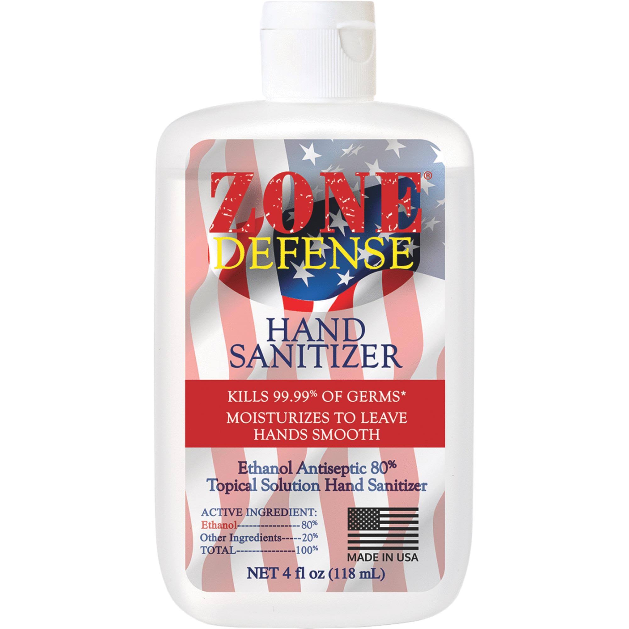 Zone Defense 4 oz Hand Sanitizer