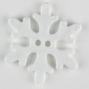 Dill Snowflake Button White 20mm