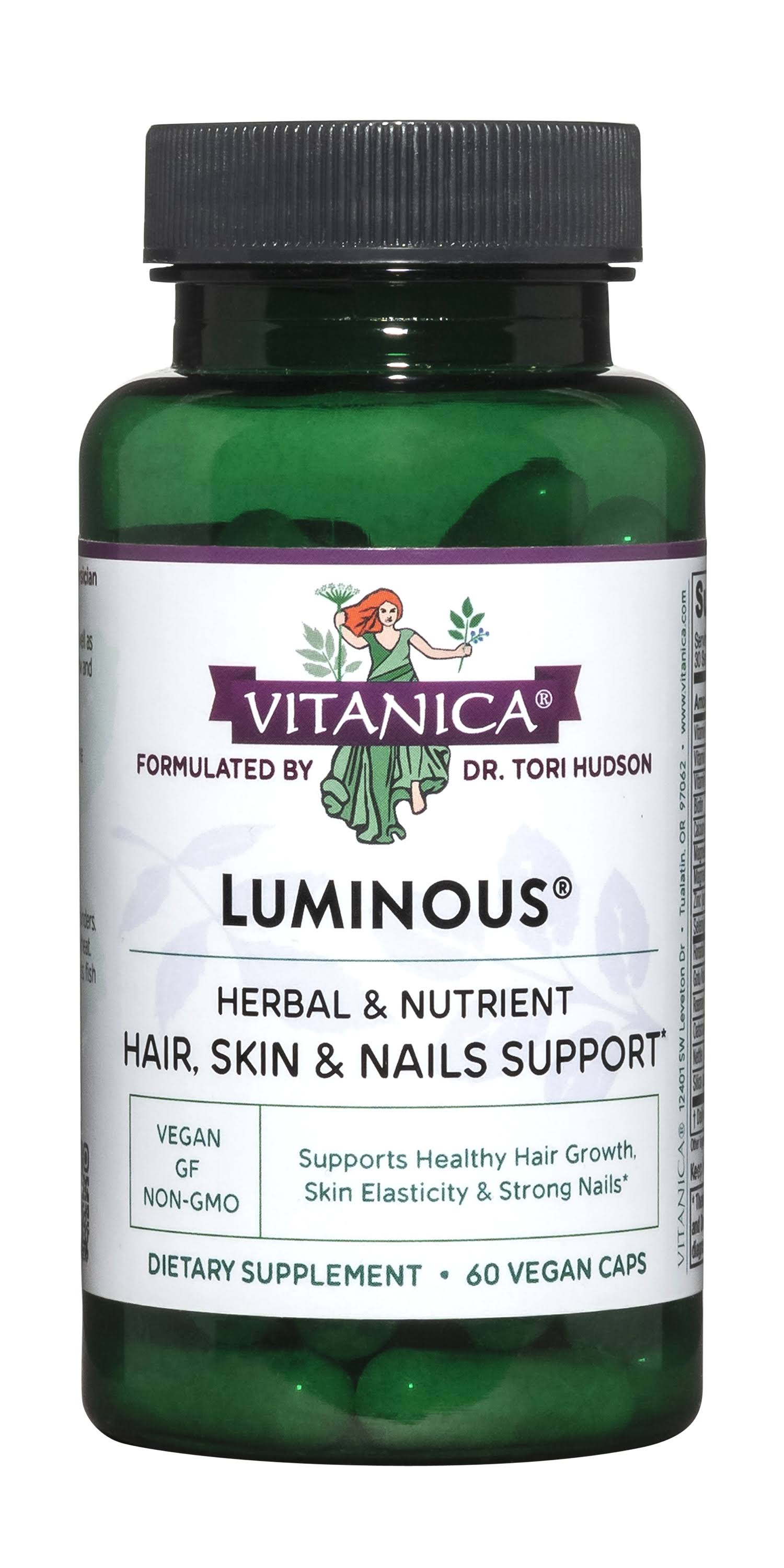 Vitanica Luminous Hair, Skin & Nails Support Vegetarian Capsules - x60