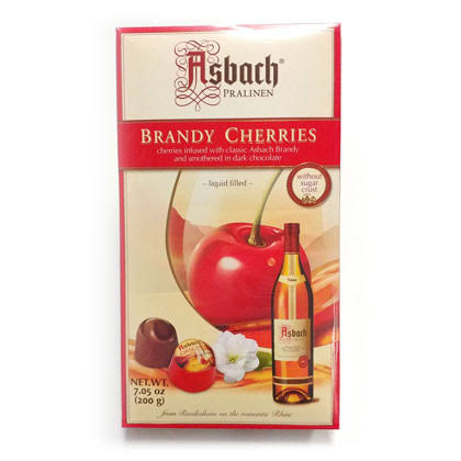Asbach Pralinen Brandy Filled Chocolate Cordial Cherries - 200g